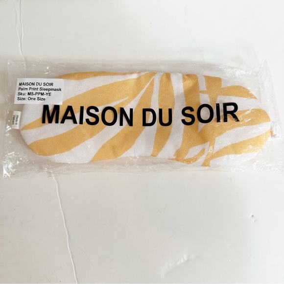 Maison Du Soir Magnolia Luxe Sleep Eye Mask New in package NIP Orange White - Picture 3 of 9